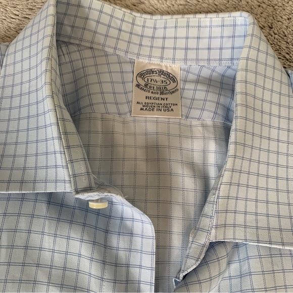 Brooks Brothers blue check button down dress shirt women’s XL - Picture 6 of 7